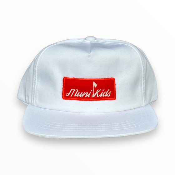 Wool Bar Logo Snapback Hat (White)