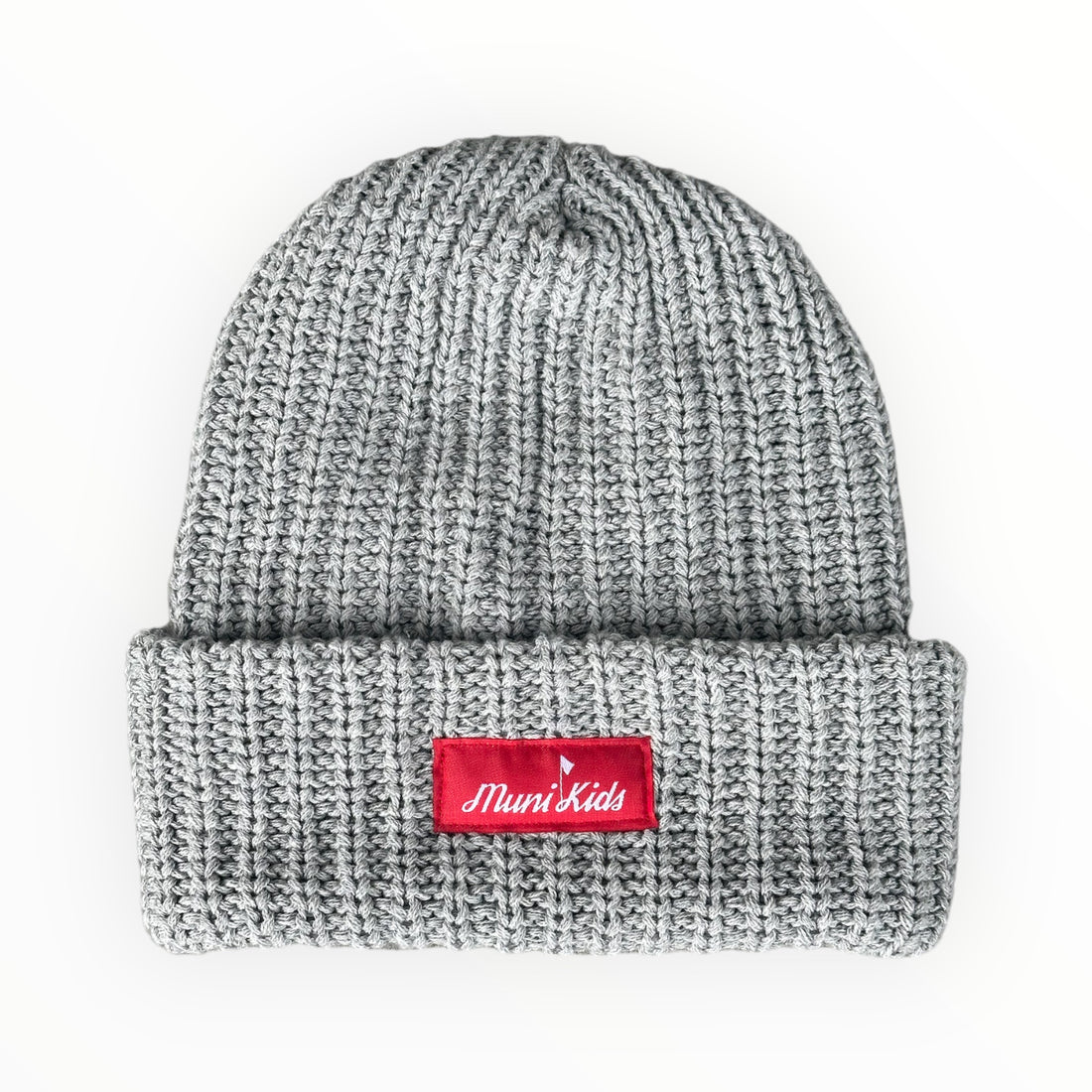  Bar Logo Heavy Knit Beanie (Grey)