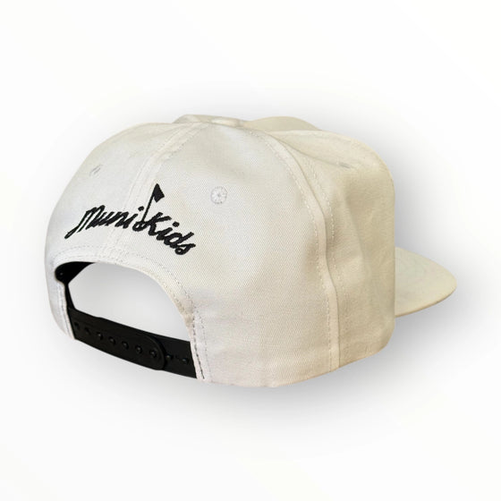 Muni Kids Old English Bogeys Suck Golf Snapback Hat White
