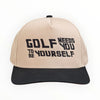 Muni Kids Golf Needs You To Be Yourself Structured Snapback Hat Khaki/Black