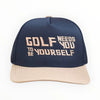 Muni Kids Golf Needs You To Be Yourself Structured Snapback Hat Navy/Khaki