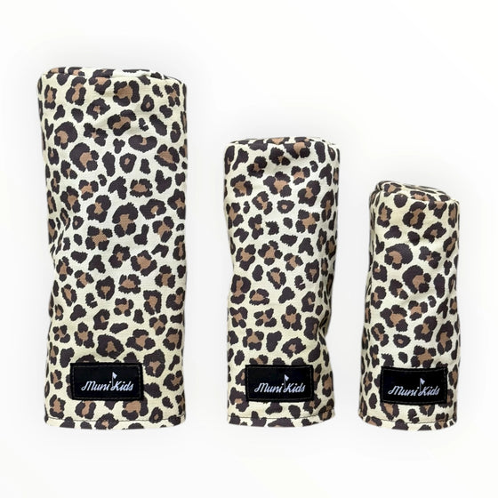 Muni Kids Leopard Print Canvas Golf Headcovers