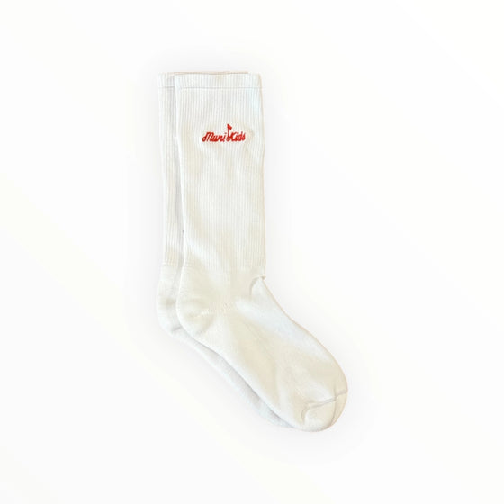 Muni Kids Logo Golf Crew Sock (White/Red)