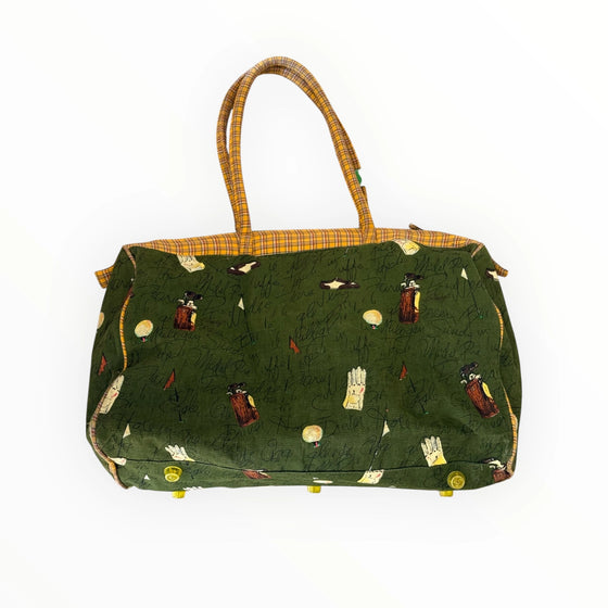 Vintage Anne Ormsny Overnight Canvas Golf Duffle Bag Back