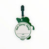 Walt Disney World luggage tag with green and white design on a white background