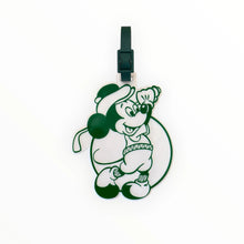  Luggage tag with cartoon character design on a white background
