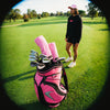 Muni Kids Off The Tee Golf Headcovers (pink) on Pink golf bag