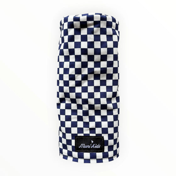 Muni Kids Off The Tee Navy Blue Canvas Checkerboard Driver Headcover