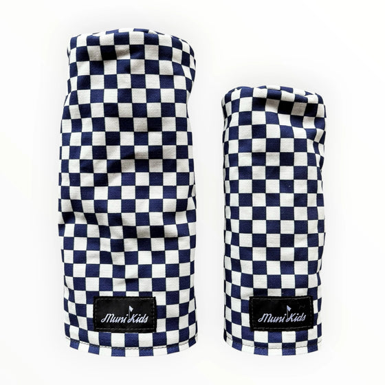 Muni Kids Off The Tee Navy Blue Canvas Checkerboard Headcovers