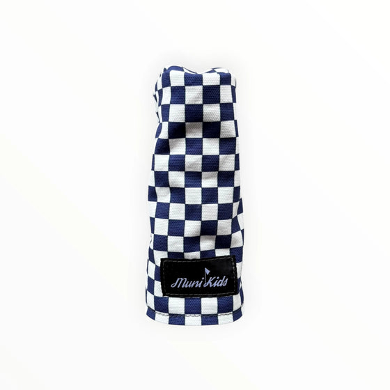 Muni Kids Off The Tee Navy Blue Canvas Checkerboard Hybrid Headcover