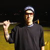 Christopher Yen of Laundry wearing Muni Kids Old E Golf Cuff Beanie (Black/White)