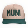 Muni Kids Play Your Best Muni Structured Golf Snapback Hat (Khaki/Green)