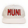 Muni Kids Play Your Best Muni Unstructured Golf Snapback Hat (White/Red)