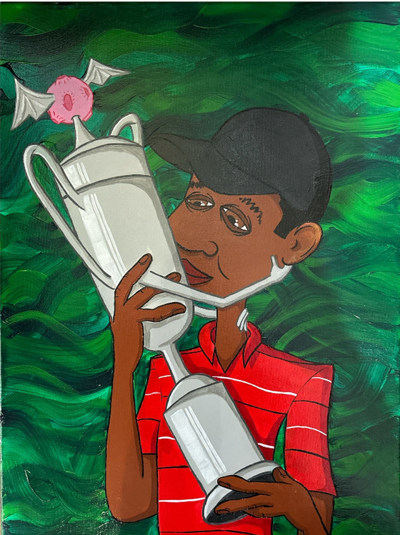 Tiger Woods 2002 US Open Painting
