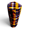 top view of plaid yellow and purple golf  headcover