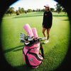 Muni Kids Off The Tee Golf Headcovers (pink) on Pink golf bag