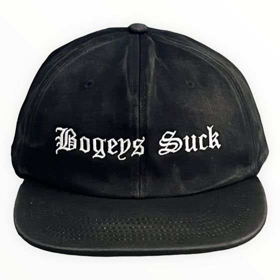 Bogeys Suck "Old E" Golf Strapback Hat (Faded Black)
