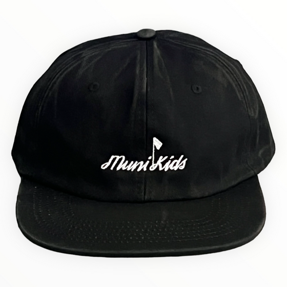 Muni Kids Golf Strapback Hat (Faded Black)