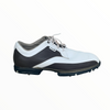 black and white golf shoes