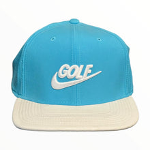  Vintage Golf Snapback Hat (Turquoise & White)